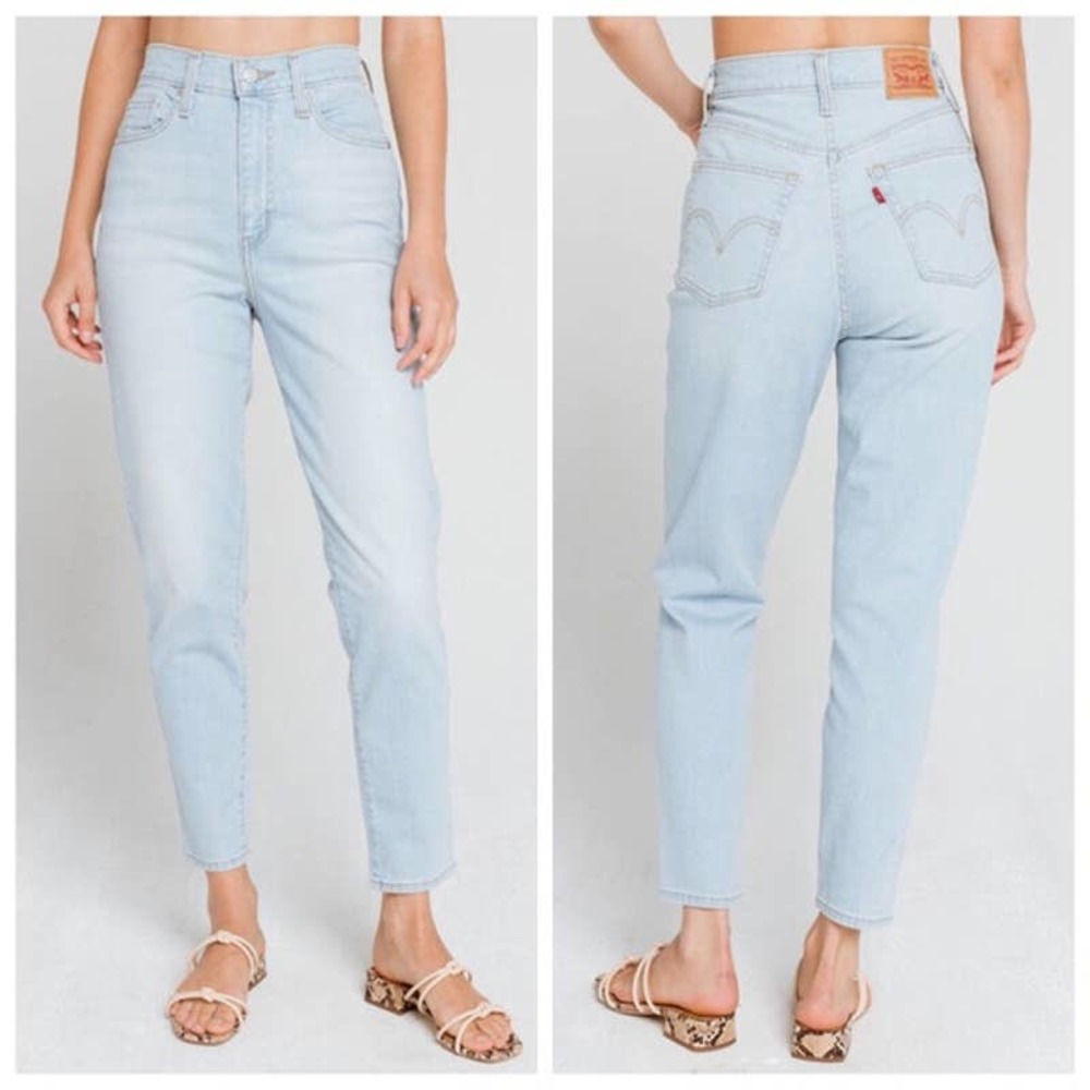 LEVI'S Women's Retro Light Wash High Waisted Tapered Mom Jeans size 24 x 27 NWT